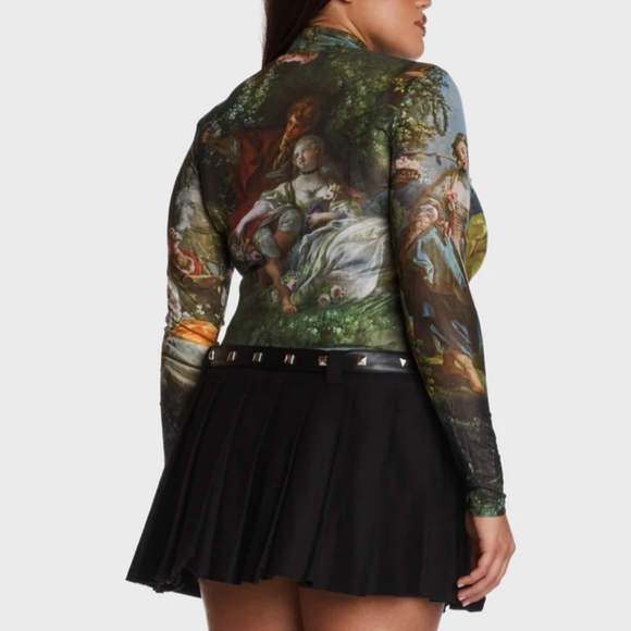 Dolls Kill Current Mood Da Vincis Demons Plus Size Mesh Top 3x Nwot - Picture 3 of 8